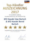 Auszeichnung 2018 KFZ Handel Bartsch in Neukirchen-Vluyn